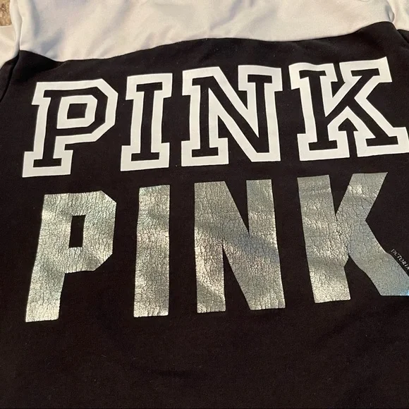 WOMEN’S BLACK AND WHITE PINK ZIP UP - Picture 4 of 5